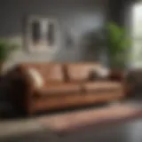 An elegant second-hand couch in a living room setting, showcasing its potential after cleaning.