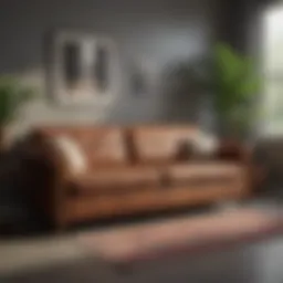An elegant second-hand couch in a living room setting, showcasing its potential after cleaning.