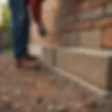 Detailed view of a home foundation inspection