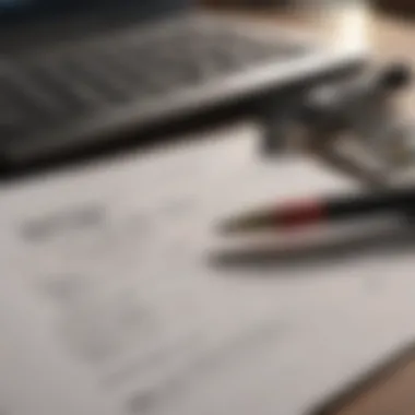 Financial Planning for Condo Purchases Close-up of a financial document with a calculator and pen