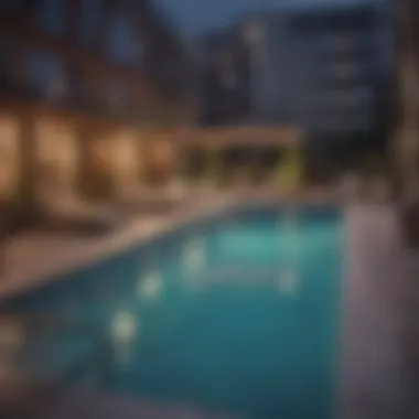Amenities at Confluence Denver Apartments Community amenities at Confluence Denver Apartments featuring a rooftop pool