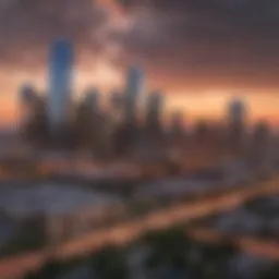 A stunning skyline view of Dallas at sunset