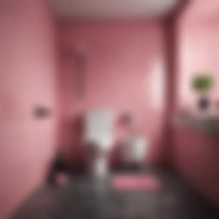 Contrast of Pink Plunger Against Monochrome Tiles