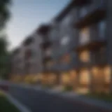 Exterior view of Crestwood Hills Apartments showcasing modern architecture