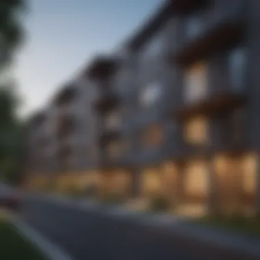 Exterior view of Crestwood Hills Apartments showcasing modern architecture