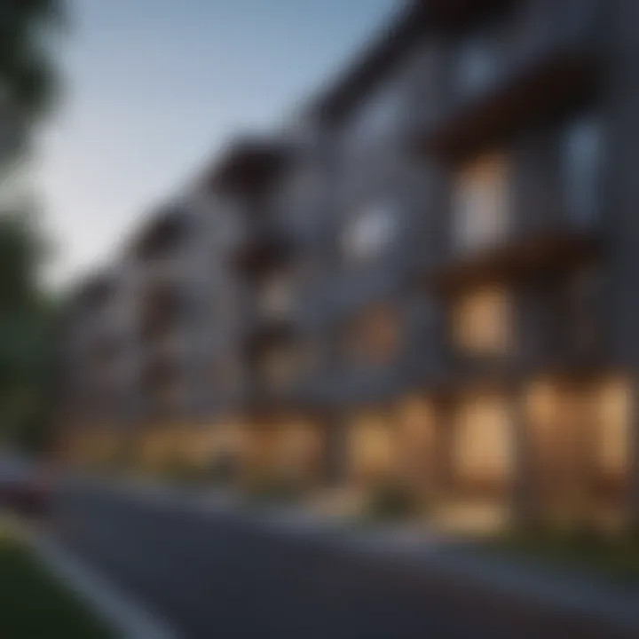 Exterior view of Crestwood Hills Apartments showcasing modern architecture
