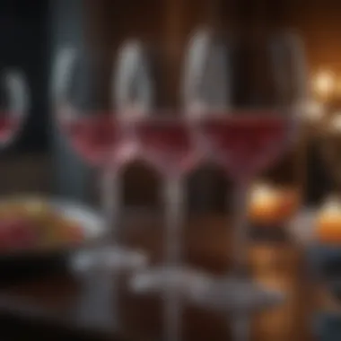 Gleaming Crystal Wine Glasses Crystal wine glasses sparkling under ambient lighting