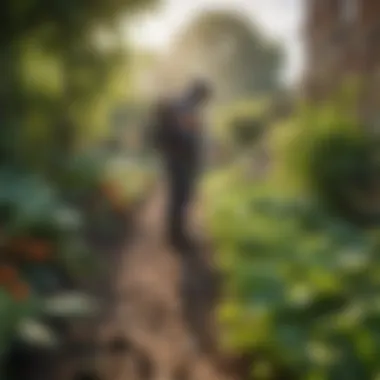 Natural pest control methods being applied in a vibrant urban vegetable plot