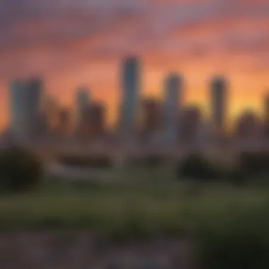 Dallas skyline at sunset