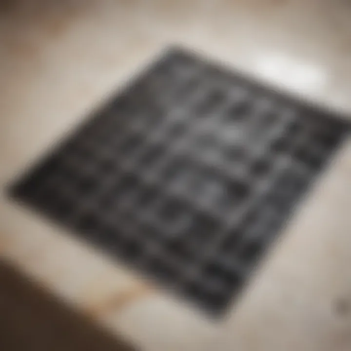 Illustration of Designer Square Shower Drain Grate