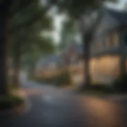 Charming residential neighborhood in Georgia with tree-lined streets and modern homes