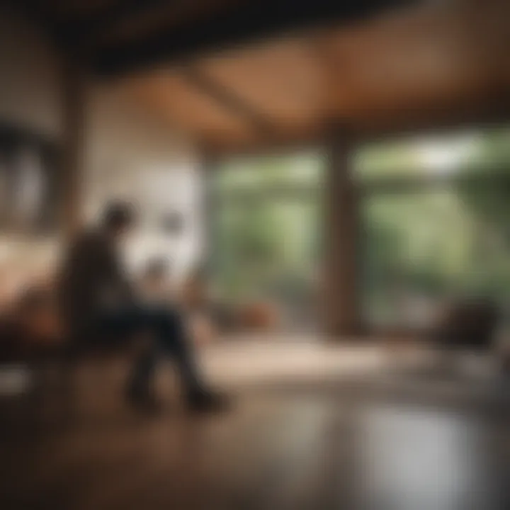 A person contemplating their finances while looking at rental listings