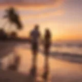 Sunset view at a romantic beach in Miami