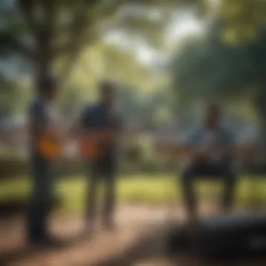 Local musicians performing in downtown Atlanta park