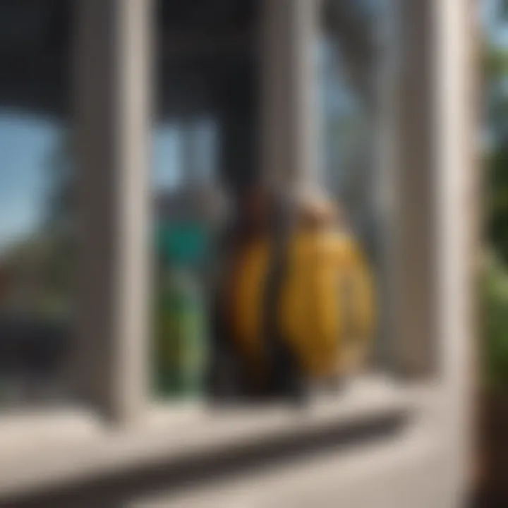 Safety gear displayed for window cleaning