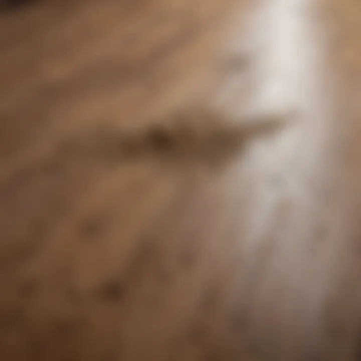 Dust accumulation on wooden floorboards