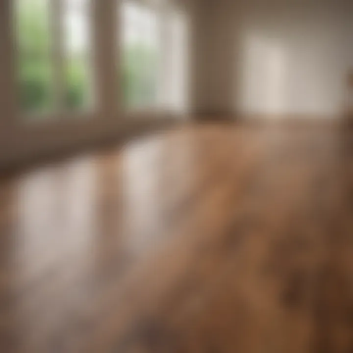 Pristine wooden floor reflecting sunlight