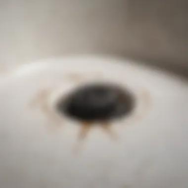 Hair clog in a tub drain Close-up of a tub drain showing hair obstruction