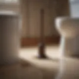 A plunger in action, effectively tackling a toilet blockage