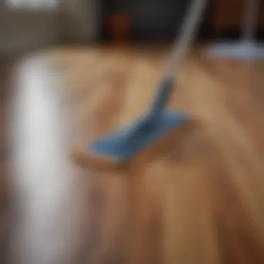 Microfiber mop for streak-free wood laminate floor cleaning