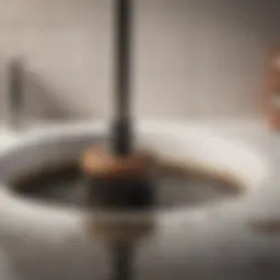 Efficient disposal drain unclogging with plunger