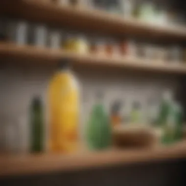 Sustainable Cleaning Solutions Eco-friendly cleaning products on a stylish shelf