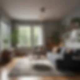 A tidy living room showcasing effective organization