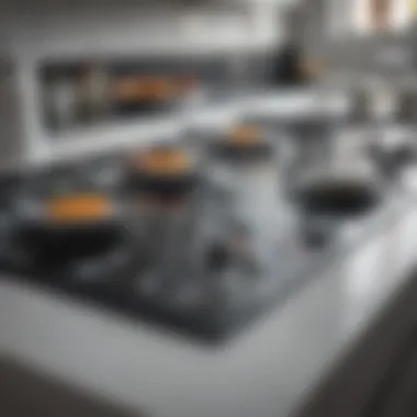 Close-up of touch controls on a white glass cooktop