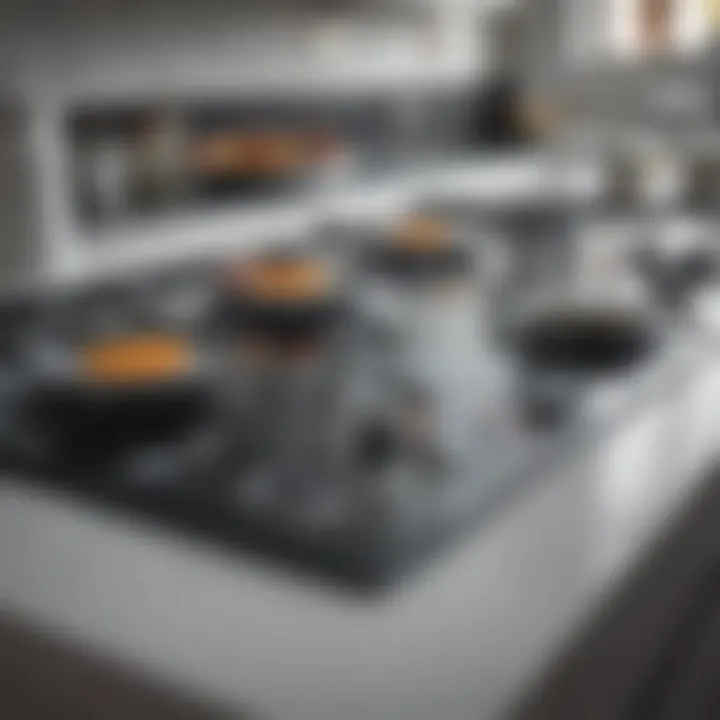 Close-up of touch controls on a white glass cooktop