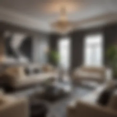 Elegance Personified: Living Room View Elegantly designed living room in Hollywood Heights Apartments