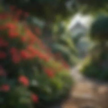 Vibrant Flora in Lush Garden Lush garden with vibrant flora