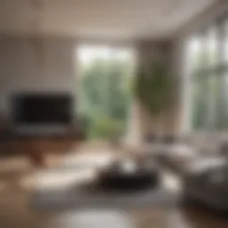 Stylish living room with modern furniture