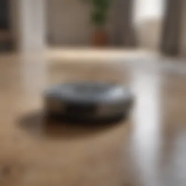 Automated Cleaning Assistant Modern robotic vacuum cleaner in action
