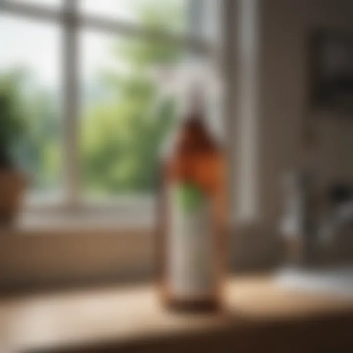 Eco-friendly cleaning solution in a spray bottle