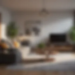 Stylish living room with modern furniture