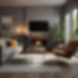 Stylish living room setup with modern furniture and décor