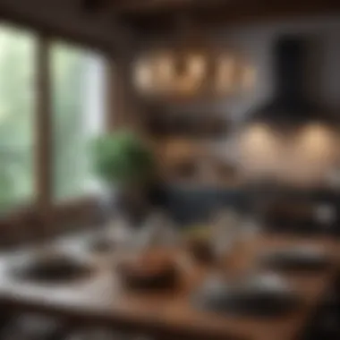A beautifully set dining table with quality kitchenware