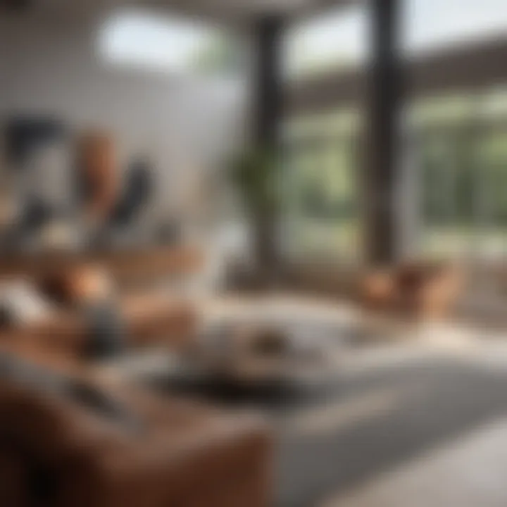 Stylish living room with modern furniture and decor