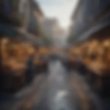 A bustling market scene illustrating local life and community