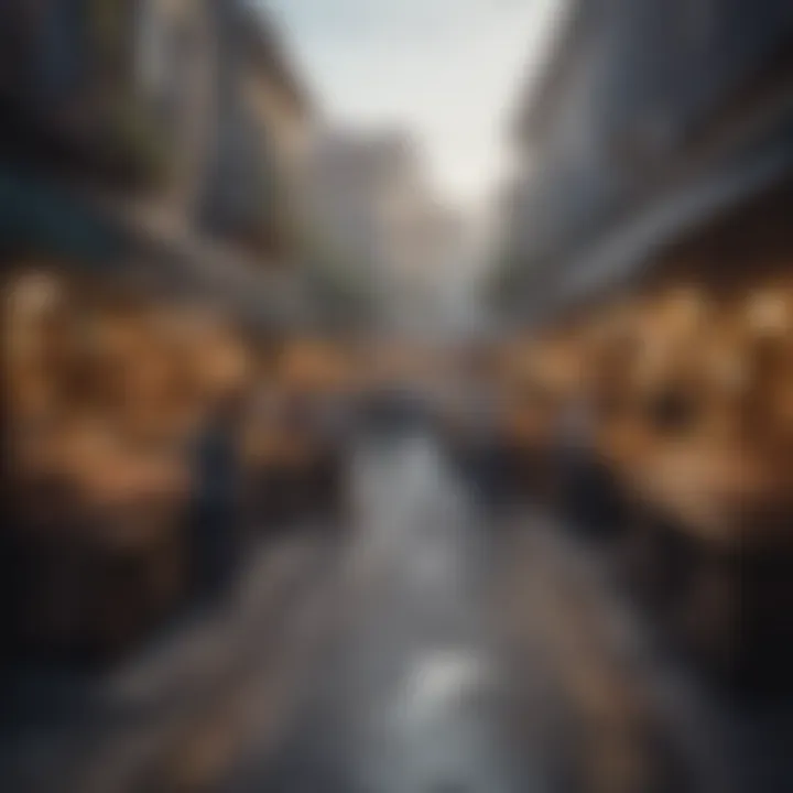 A bustling market scene illustrating local life and community