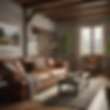 A cozy living space that exemplifies rural comfort. Cozy living room in a rural rental