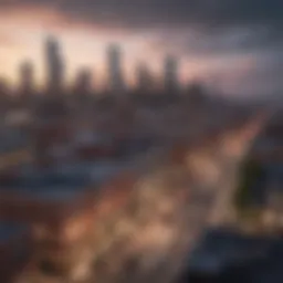 Scenic skyline view of an affordable city