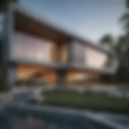 Stunning exterior view of Amal Heights showcasing contemporary architecture