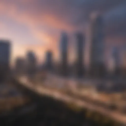 Modern architectural skyline of Century City