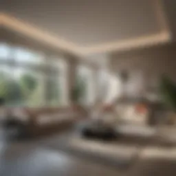 Luxurious apartment living room with modern decor