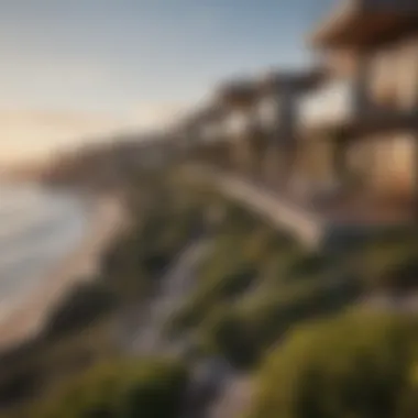 Scenic view of La Jolla UTC apartments with ocean backdrop