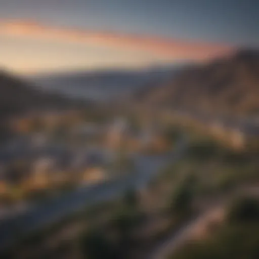 Scenic view of Porter Ranch showcasing modern apartments and lush surroundings