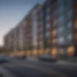 Exterior view of Assembly Row apartments showcasing modern architecture