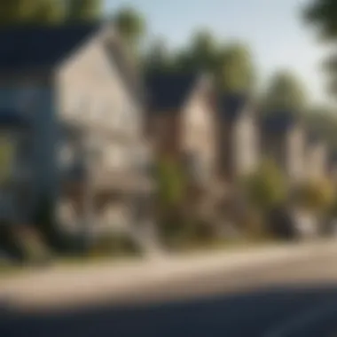 Diverse neighborhood with various types of homes