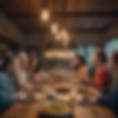 Culinary Connections Diverse group of residents enjoying a shared meal in a communal dining area